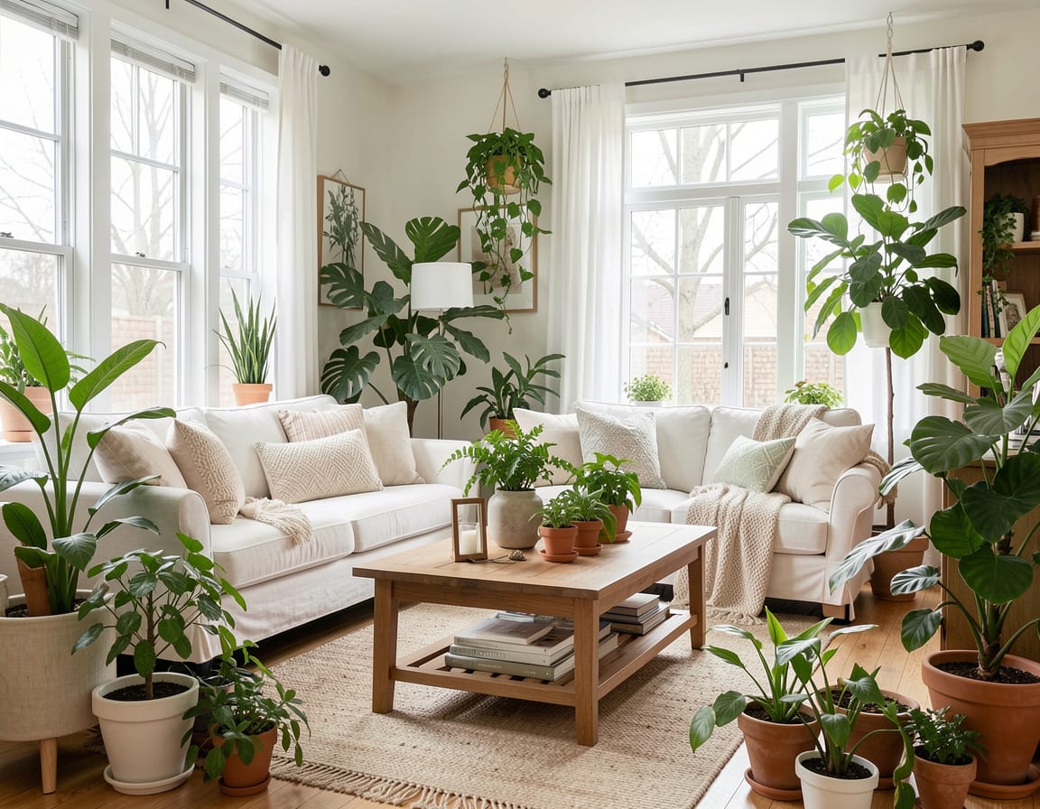 How to decorate your living room with indoor plants