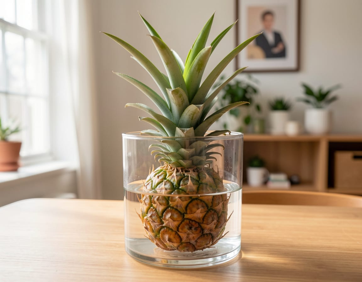 How to grow a pineapple top in water indoors