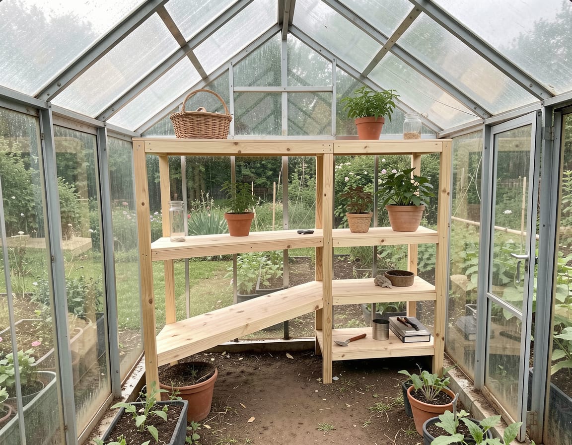 How to make shelving for a greenhouse