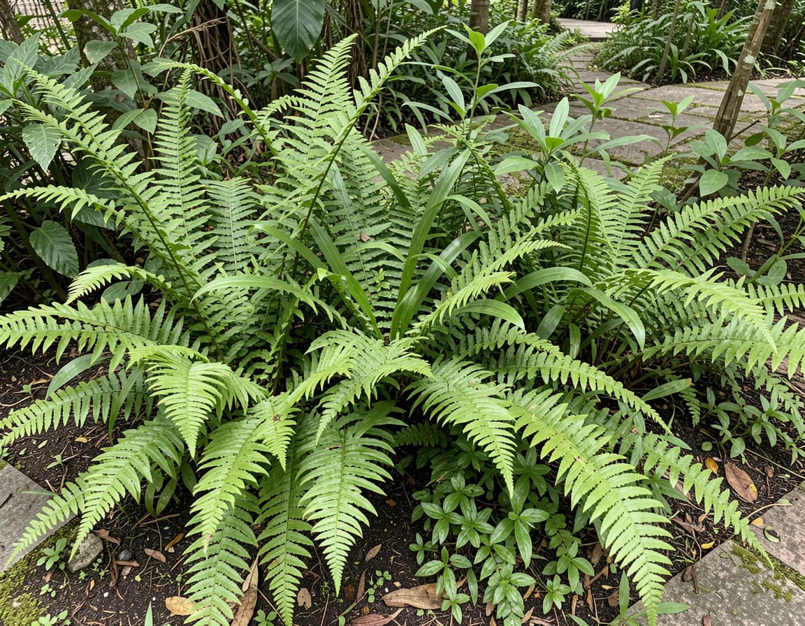 What plants grow well with ferns