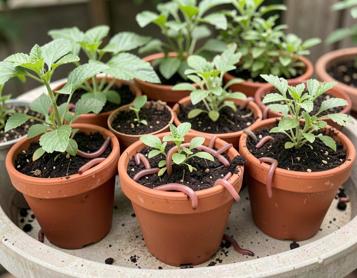 adding Earthworms to Potted Plants