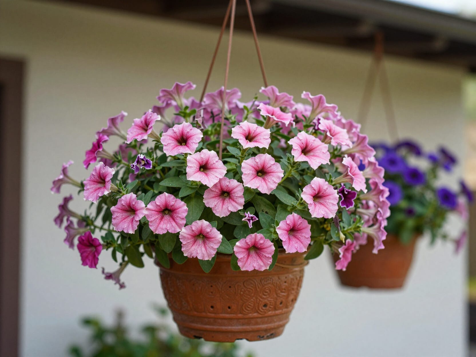 how long do petunias last in hanging baskets