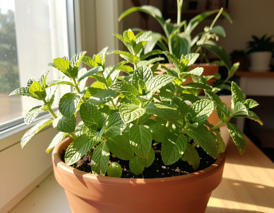 how much sunlight does mint need indoors