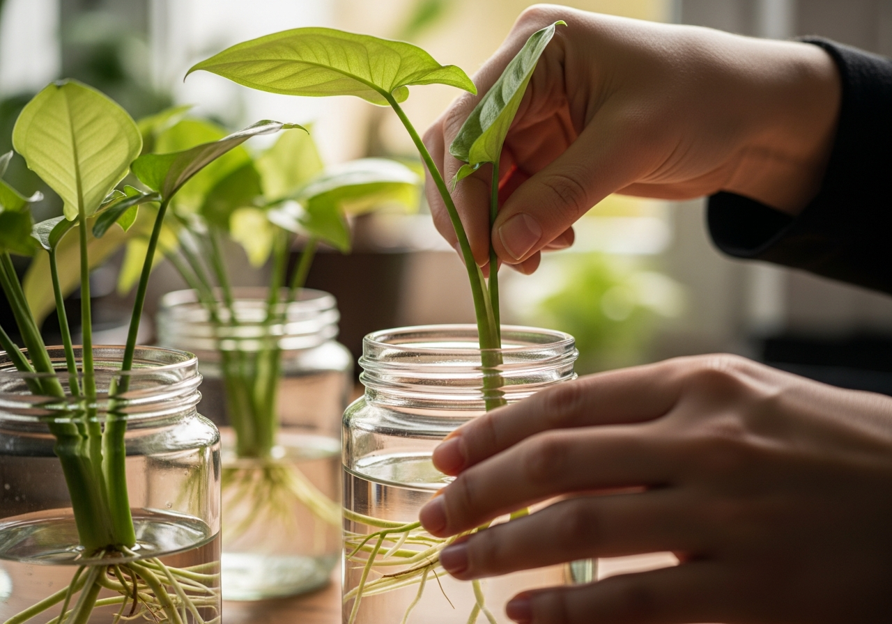 how to grow syngonium from cuttings