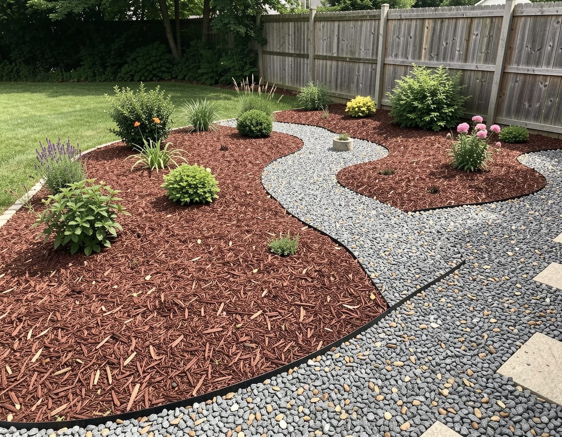 how to mulch a gravel garden