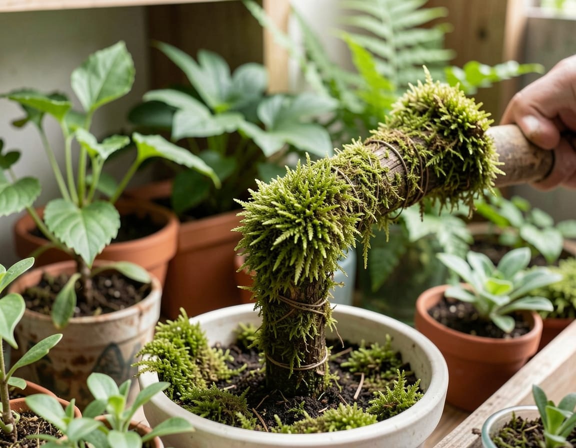 how to use moss stick for plants