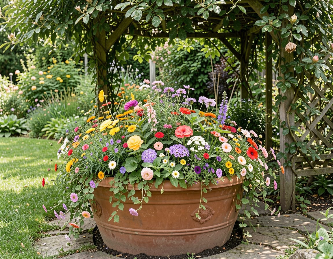 flower planter ideas for shade