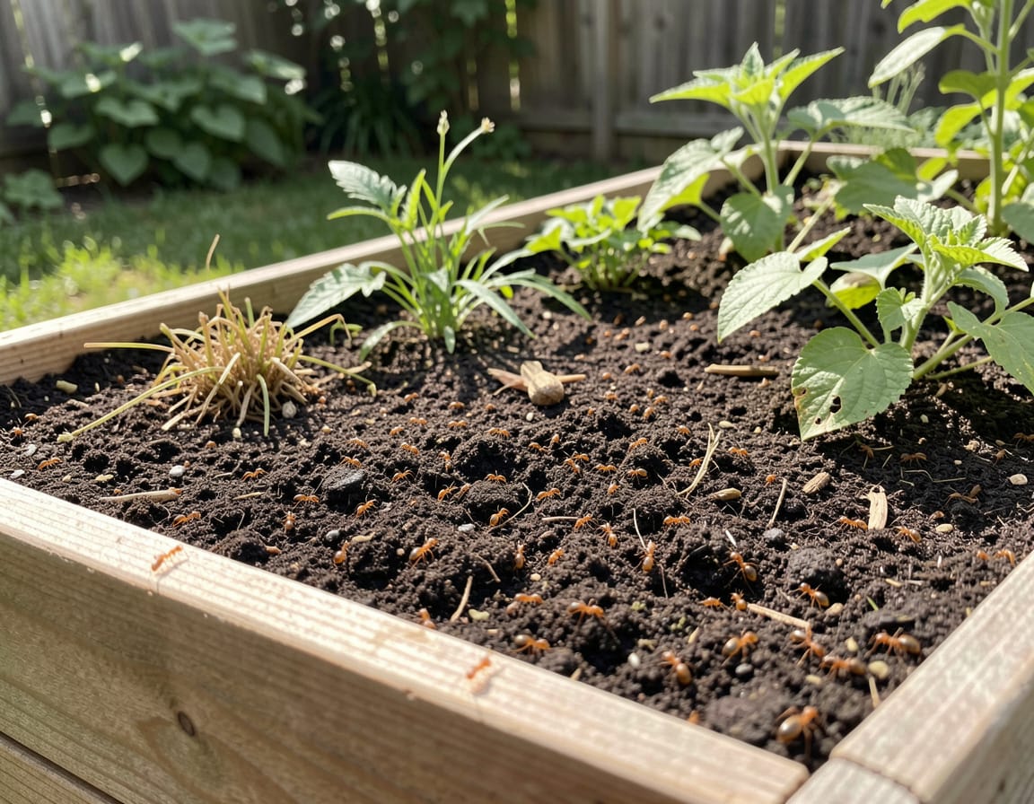 how to get rid of ants in raised garden bed naturally