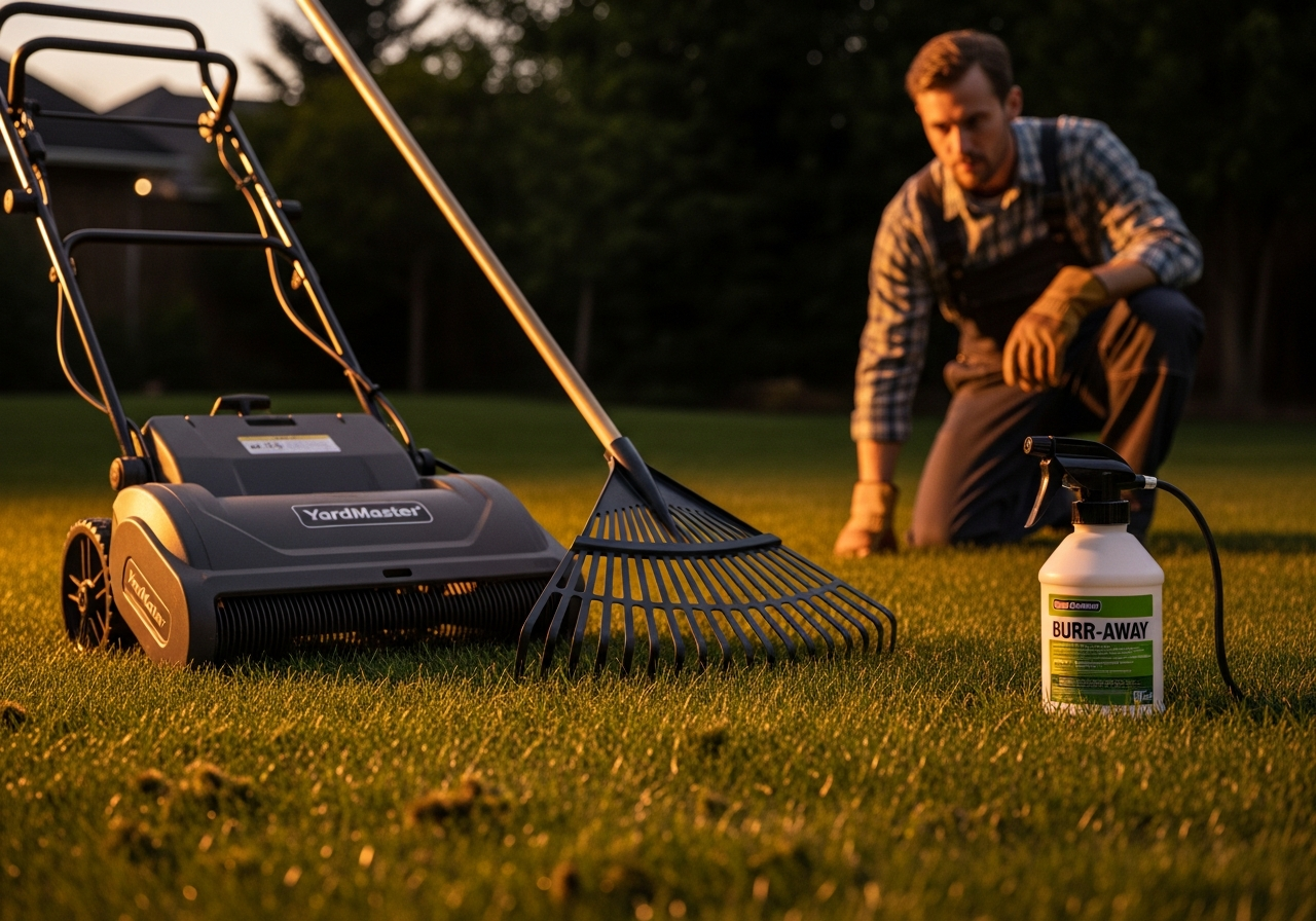 how to get rid of burrs in the yard