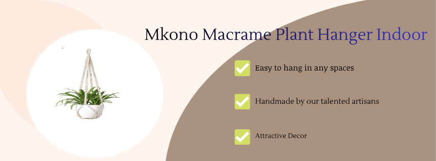 Mkono Macrame Plant Hanger Indoor