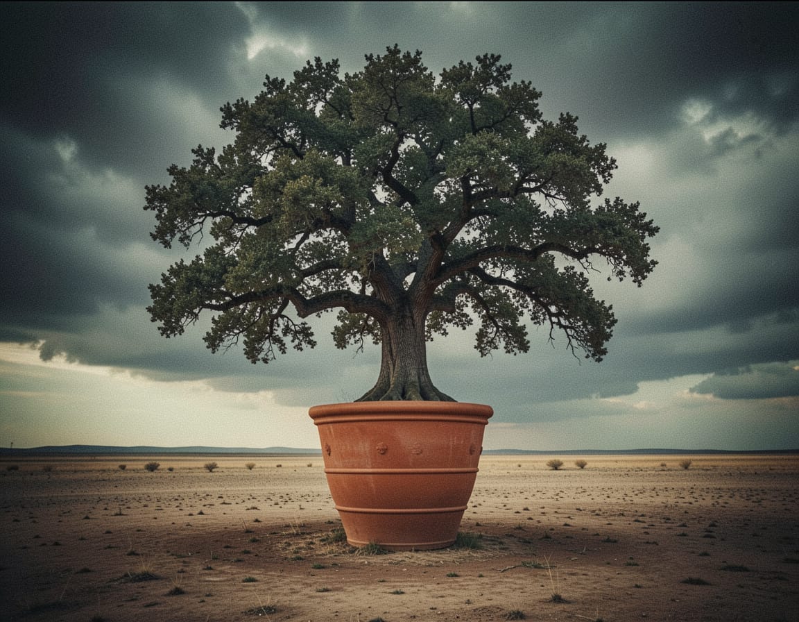 Extra large outdoor planters for trees