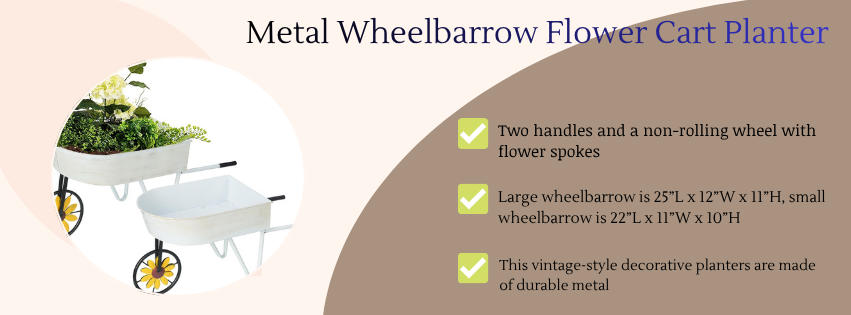 Metal Wheelbarrow Flower Cart Planter